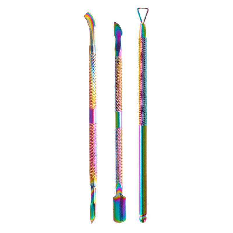 3Pcs/Set Stainless Steel Double Head Cuticle Pusher Dead Skin Push Remover for Pedicure Manicure - Image 2