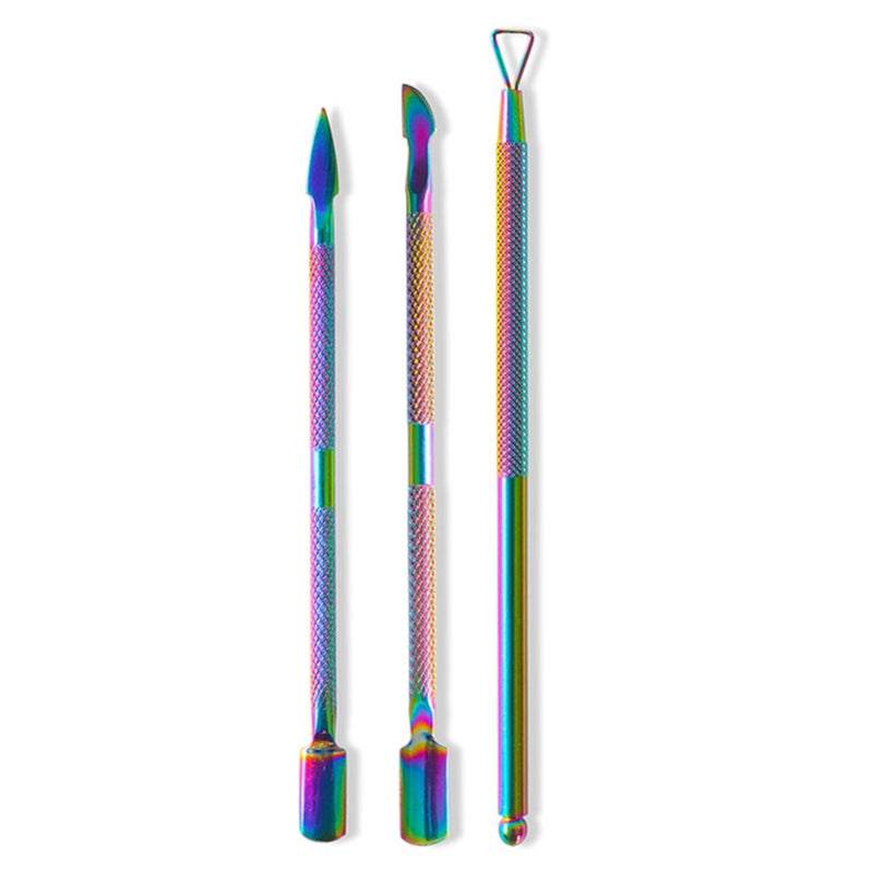 3Pcs/Set Stainless Steel Double Head Cuticle Pusher Dead Skin Push Remover for Pedicure Manicure - Image 1