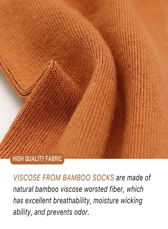 SERISIMPLE Women Thin Viscose Bamboo Socks Crew Lightweight Above Ankle Casual Dress Sock For Ladies Bootie Trouser 5 Pairs (Fall Colors, Large) - Image 3