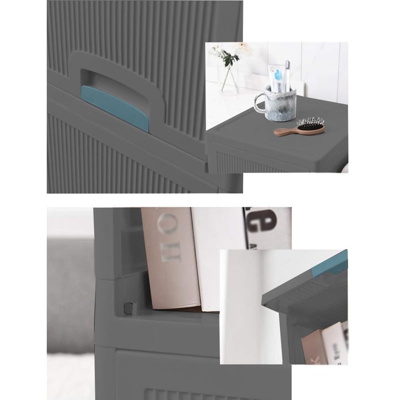 HOLLIO Chest of Drawers for Storage Drawer Organizer Foldable Plastic Cabinet for Storage Wardrobe for Clothes Plastic Cupboard for Clothes Plastic Modular Drawer Storage Box - Image 5