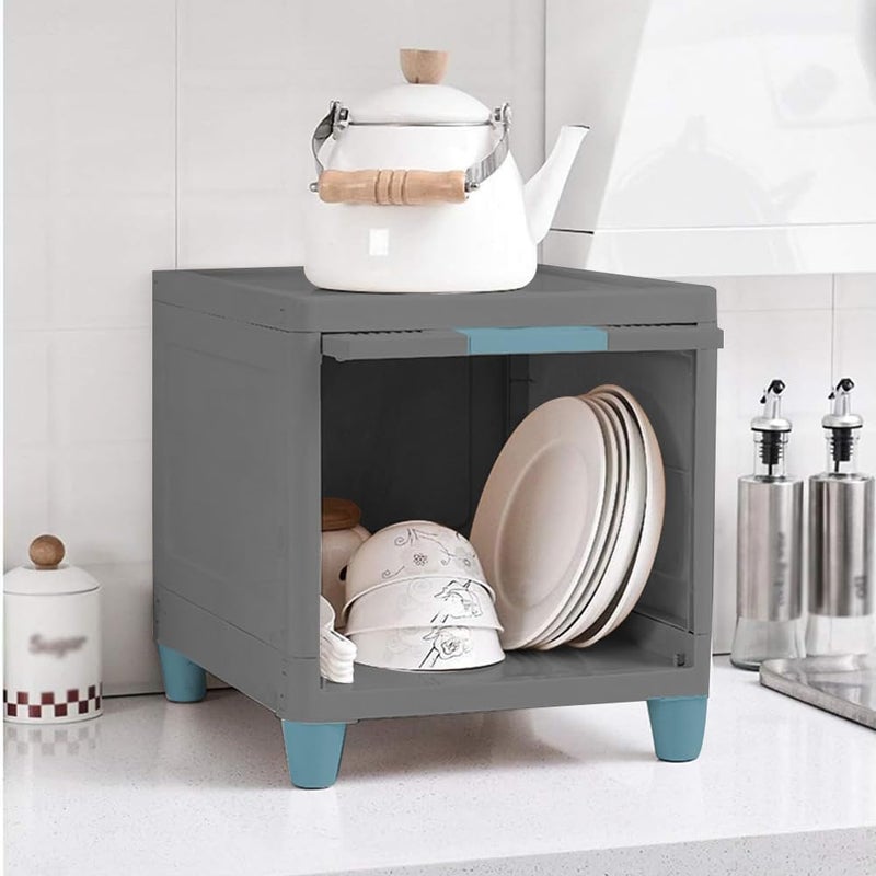 HOLLIO Chest of Drawers for Storage Drawer Organizer Foldable Plastic Cabinet for Storage Wardrobe for Clothes Plastic Cupboard for Clothes Plastic Modular Drawer Storage Box - Image 1