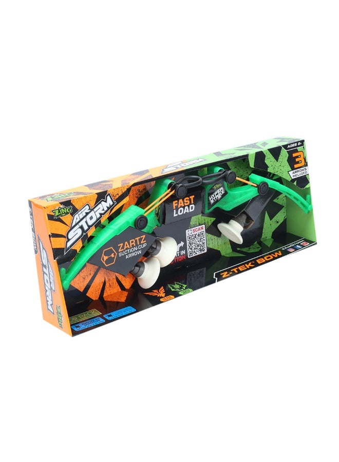 Zing Air Storm Z-TEK Bow Launcher Set with Zartz Self-Suction Arrows Fast-Load Archery Blaster, Ultra-Durable Power Cords, Long-Range Foam Shooting Toy for Kids Ages 8+ - Image 1
