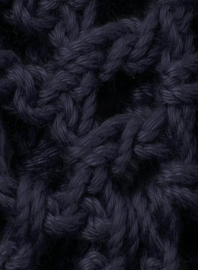 HORZE B Vertigo Cameron Crochet Horse Ear Net with Lycra Ear Covers - Dark Navy - Horse - Image 4