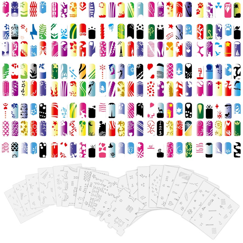 Custom Body Art Airbrush Nail Stencils  Nail Art Stencils Series 12 360 Unique Designs from 20 Individual Templates