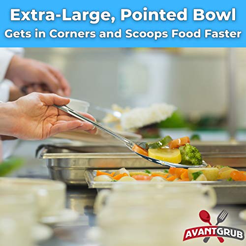 Avant Grub Super Strong, Ergonomic 11 in Serving Spoon 5 Pk. Big, Solid Stainless Steel Spoons for Cooking, Baking and Basting. Best Kitchen Flatware for Buffet and Banquet Service in Restaurants and Homes - Image 5
