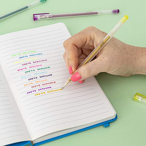 Yoobi Glitter Gel Pens 12-Pack | 12 Awesomely Bright Colors | No-Slip Grip | 1.0mm Medium Tip - Image 3