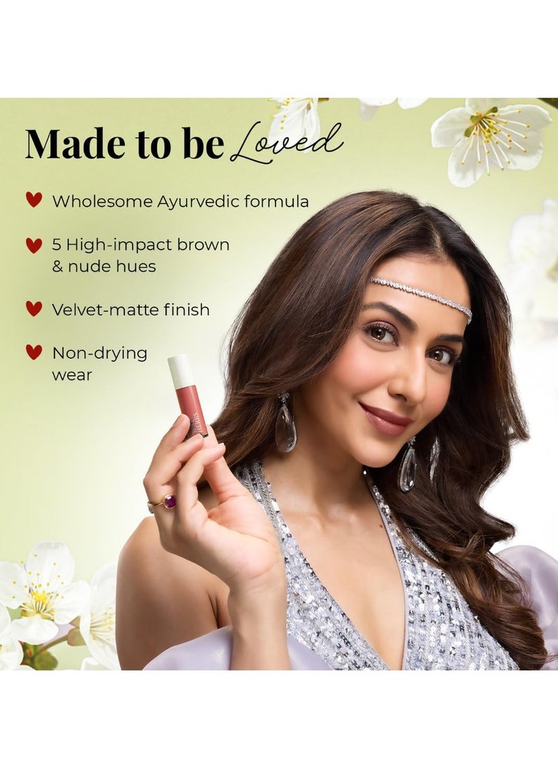 Just Herbs Herb Enriched Matte Liquid Lipstick | Set of 5 | Liquid Lipstick for Women | Nudes & Browns Shade | Hydrating & Lightweight | Ashwagandha & Brahmi - 1ml x 5u - Image 2