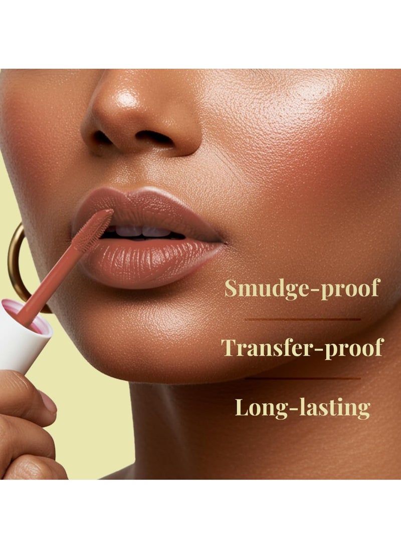 Just Herbs Herb Enriched Matte Liquid Lipstick | Set of 5 | Liquid Lipstick for Women | Nudes & Browns Shade | Hydrating & Lightweight | Ashwagandha & Brahmi - 1ml x 5u - Image 4