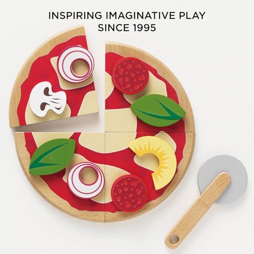 Le Toy Van - Childrens Wood Pretend Play Food | Wooden Honeybake Pizza Pretend Food Toy Playset | Toy Kitchen Accessories Play Food Role Play Toy (TV279) - Image 4