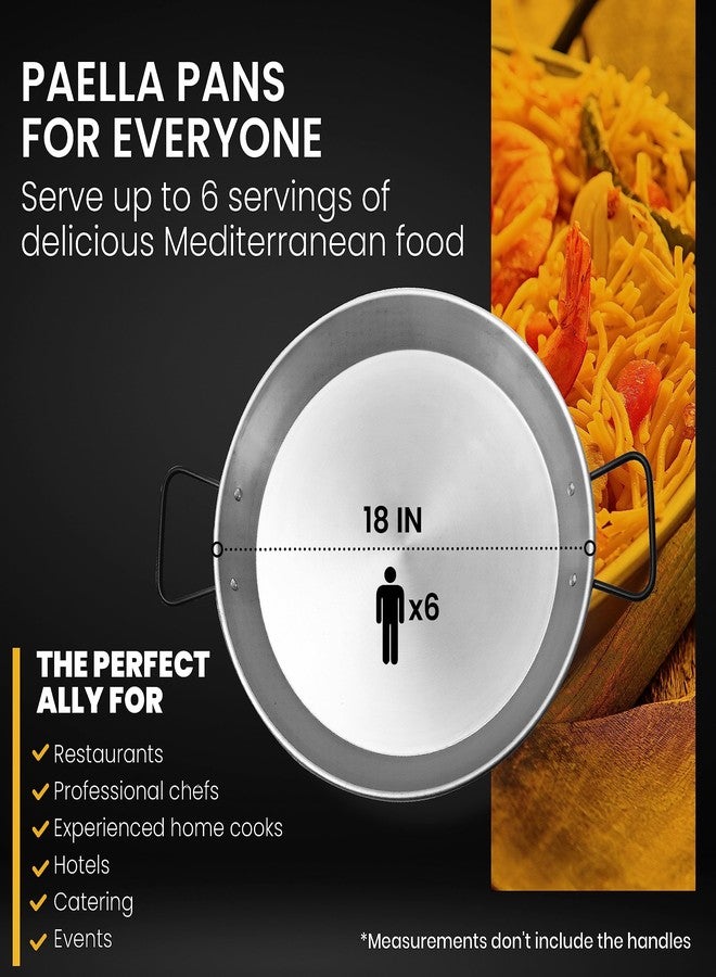 Machika Professional Carbon Steel Pan | Carbon Steel Skillet for Cooking Mediterranean Food | Premium Skillet for Professional Use | Serve Up to 6 Servings | 18 Inches | - Image 4