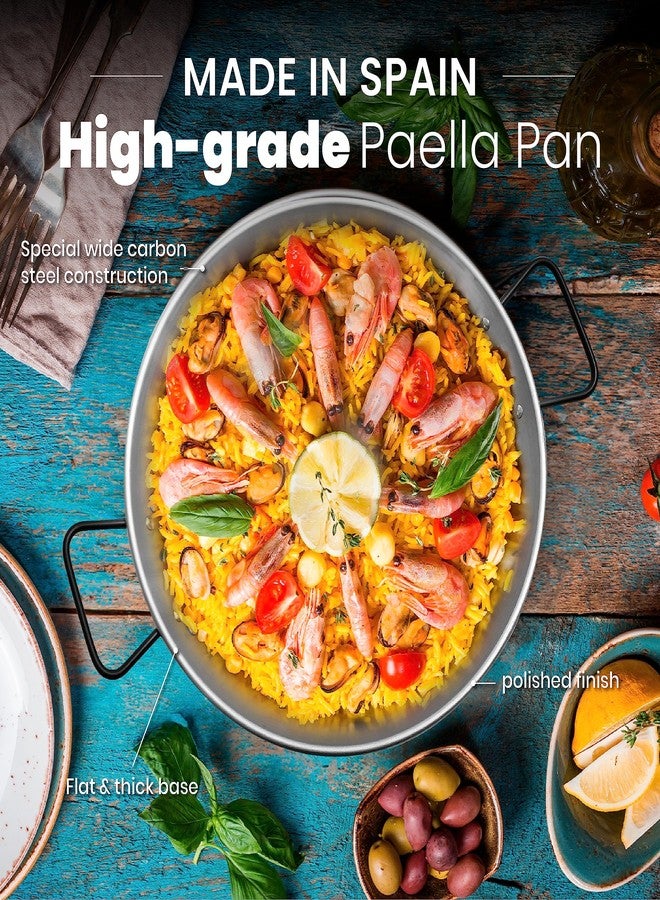 Machika Professional Carbon Steel Pan | Carbon Steel Skillet for Cooking Mediterranean Food | Premium Skillet for Professional Use | Serve Up to 6 Servings | 18 Inches | - Image 2