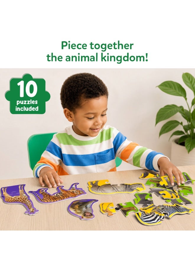 Skillmatics Step by Step Puzzles - 40 Piece Jigsaw & Toddler Puzzle, Montessori Educational Toy for Boys & Girls, Wild Animals, Travel Friendly, Gifts for Kids Ages 3, 4, 5 and Up - Image 2