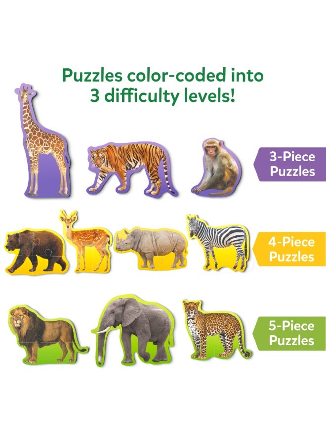 Skillmatics Step by Step Puzzles - 40 Piece Jigsaw & Toddler Puzzle, Montessori Educational Toy for Boys & Girls, Wild Animals, Travel Friendly, Gifts for Kids Ages 3, 4, 5 and Up - Image 3
