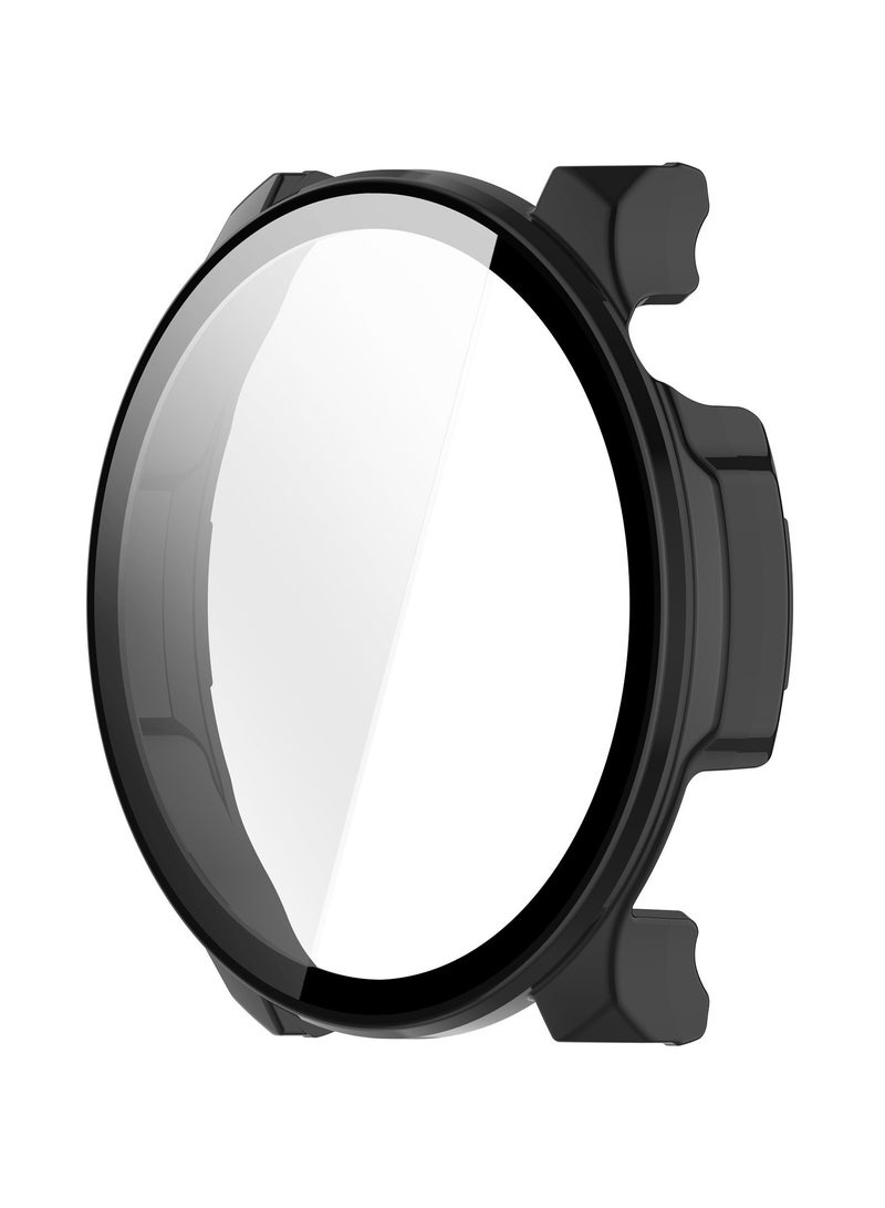 Case for Amazfit Balance 2 Protective Cover Smart Watch,Built-in 9H Tempered Glass Film, Hard PC,Easy to Install,Screen Protector for Amazfit Balance 2 Smartwatch Accessory (Black) - Image 2