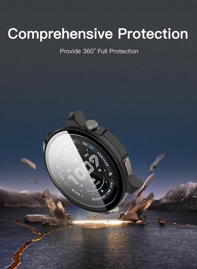 Case for Amazfit Balance 2 Protective Cover Smart Watch,Built-in 9H Tempered Glass Film, Hard PC,Easy to Install,Screen Protector for Amazfit Balance 2 Smartwatch Accessory (Black) - Image 5