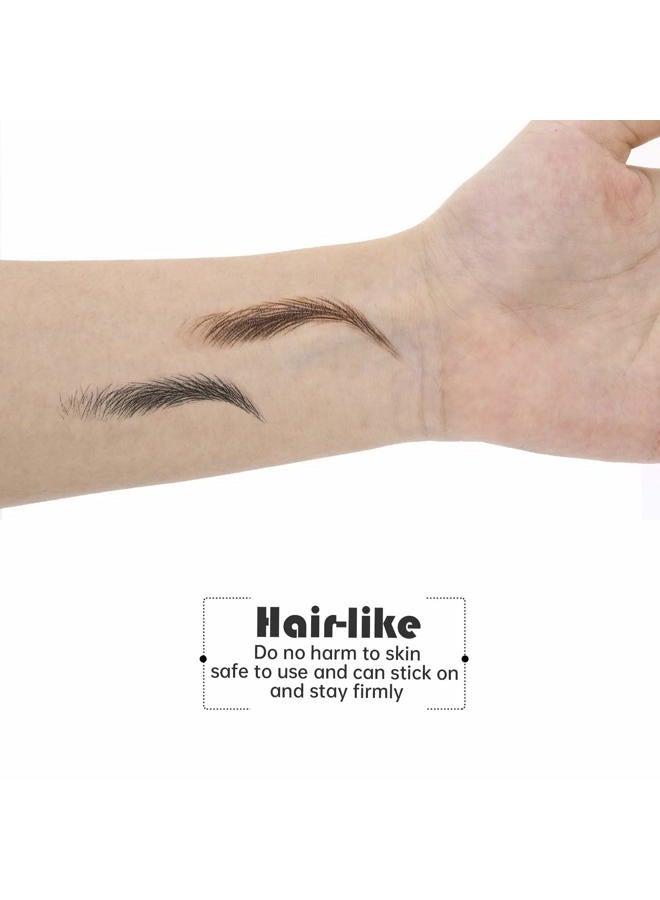 Blulu 18 Sheets 180 Pair 4d Hair Like Waterproof Eyebrow Tattoos Stickers Eyebrow Transfers Sticker Temporary Brow Tattoo Peel off Grooming Shaping Decal in Arch Style for Women(Brown and Black) - Image 5
