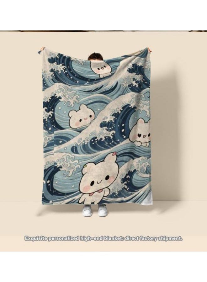 عام بطانية رقيقة من الفانيلا الكرتونية للأطفال والرضع (دافئة ومريحة، ومناسبة للنوم والألعاب) 70 سم * 100 سم - Image 2