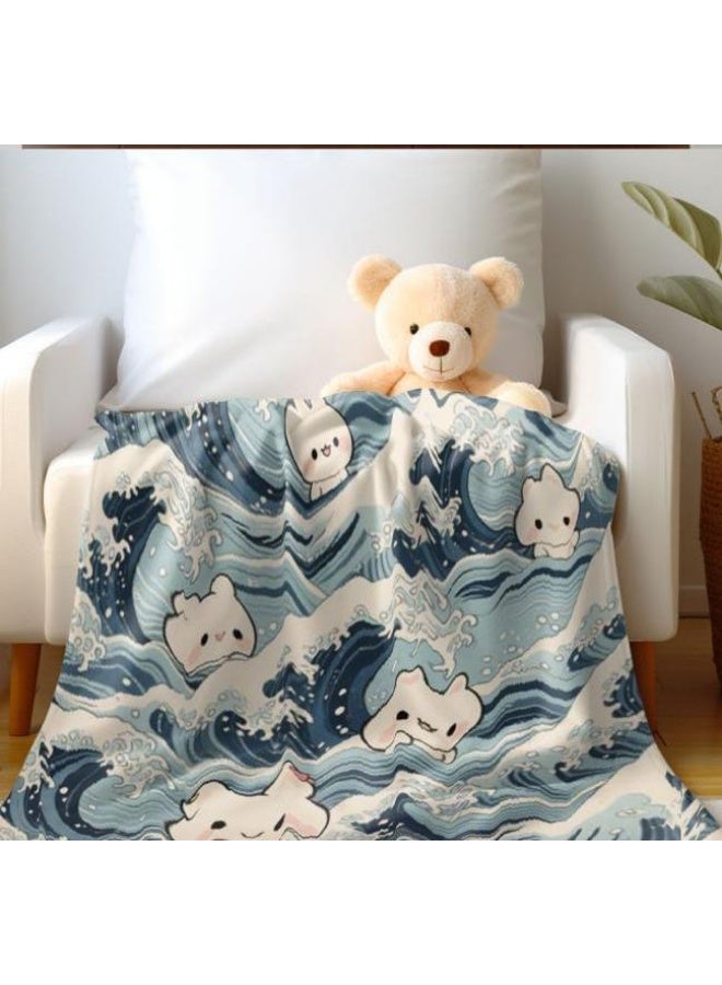 عام بطانية رقيقة من الفانيلا الكرتونية للأطفال والرضع (دافئة ومريحة، ومناسبة للنوم والألعاب) 70 سم * 100 سم - Image 3