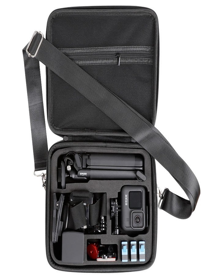 PellKing Hard Case for GoPro Hero 12/11/10/9/8/7/2018/6/5 Blcak/4 Silvery Action Camera, Accessories Carrying Storage Shoulder Bag With Strap for DJI Osmo Action 4/3 Insta360 Ace Pro - Image 1