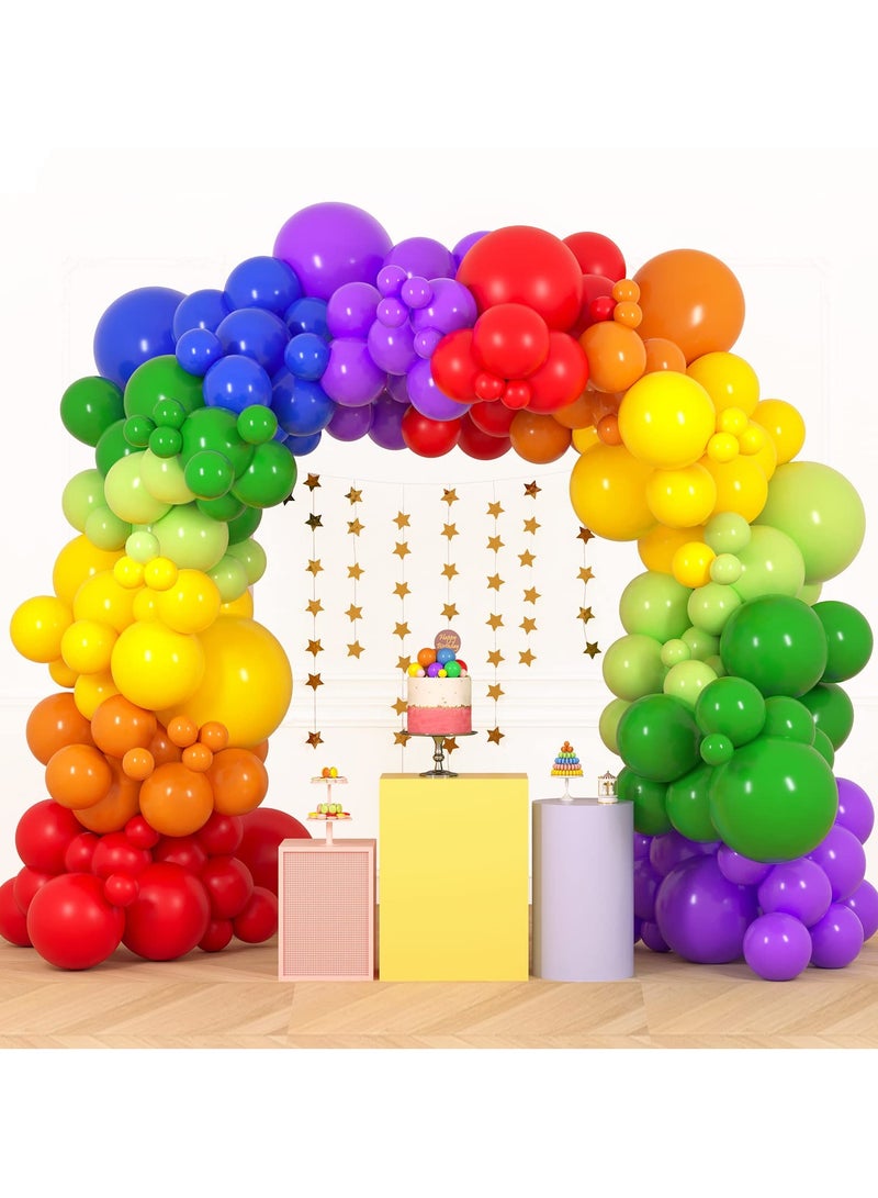 قوس قزح بالون اكليلا من الزهور مجموعة متعددة الألوان بالون اكليلا من الزهور مجموعة القوس ، مع 7 ألوان مختلفة من قوس قزح بالون الطرف ، حفلة عيد ميلاد الديكور ، دش الطفل ، الزفاف ، الذكرى السنوية ، 1 عيد ميلاد الطرف الخلفية - Image 1
