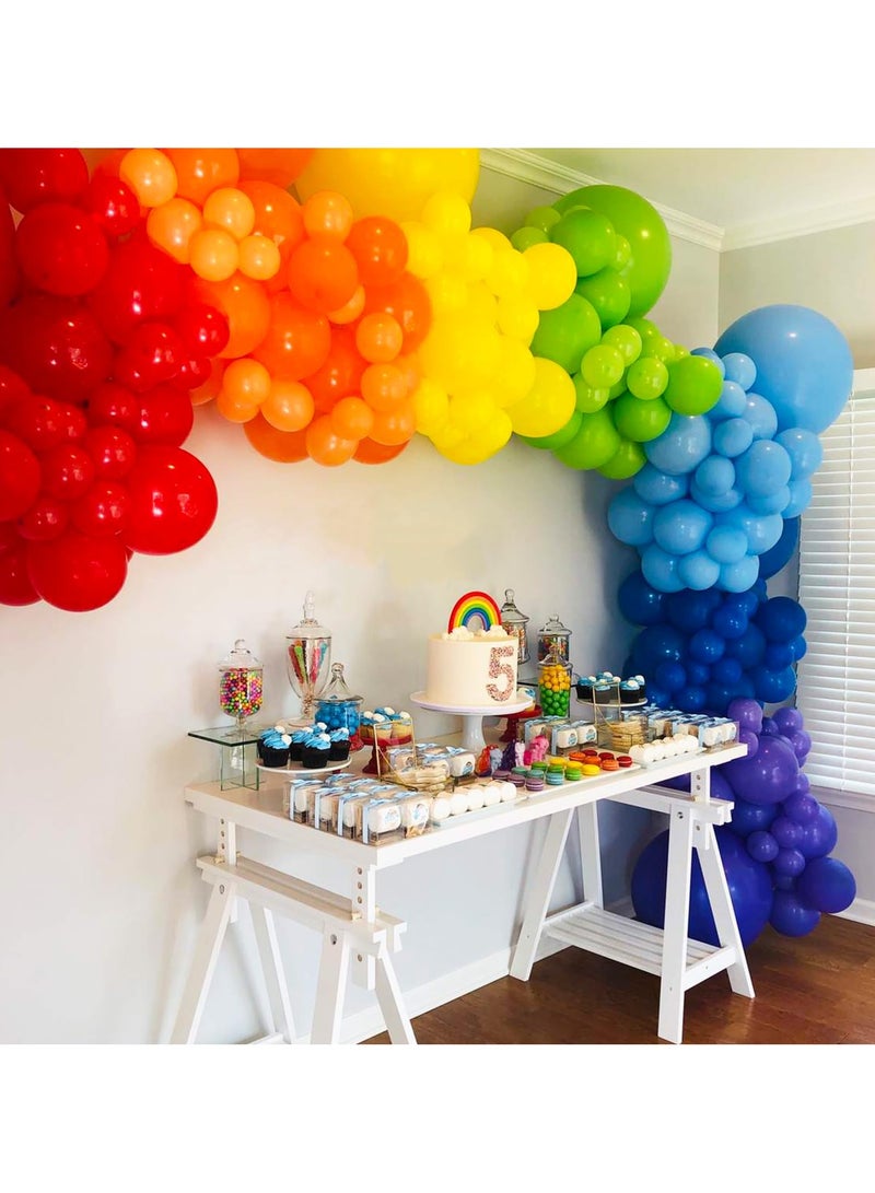 قوس قزح بالون اكليلا من الزهور مجموعة متعددة الألوان بالون اكليلا من الزهور مجموعة القوس ، مع 7 ألوان مختلفة من قوس قزح بالون الطرف ، حفلة عيد ميلاد الديكور ، دش الطفل ، الزفاف ، الذكرى السنوية ، 1 عيد ميلاد الطرف الخلفية - Image 2