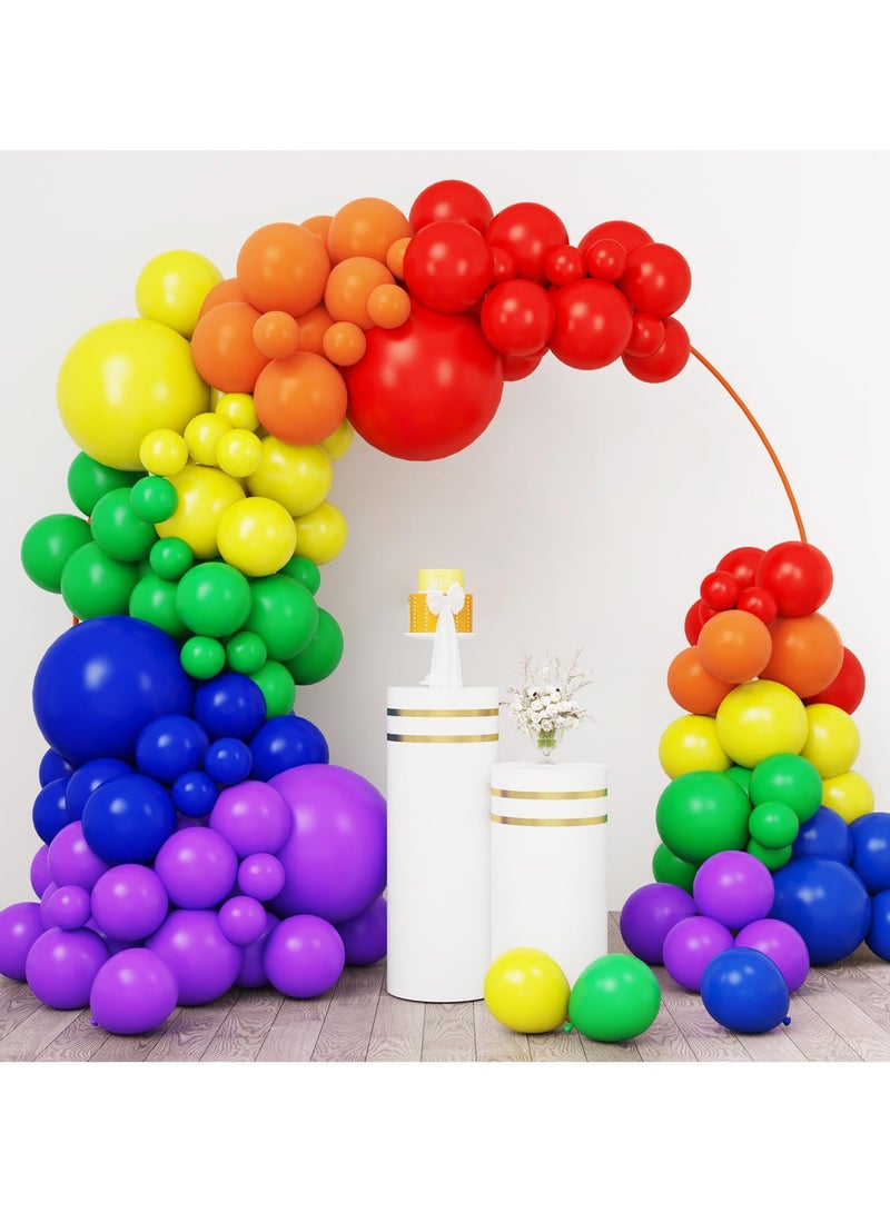 قوس قزح بالون اكليلا من الزهور مجموعة متعددة الألوان بالون اكليلا من الزهور مجموعة القوس ، مع 7 ألوان مختلفة من قوس قزح بالون الطرف ، حفلة عيد ميلاد الديكور ، دش الطفل ، الزفاف ، الذكرى السنوية ، 1 عيد ميلاد الطرف الخلفية - Image 4