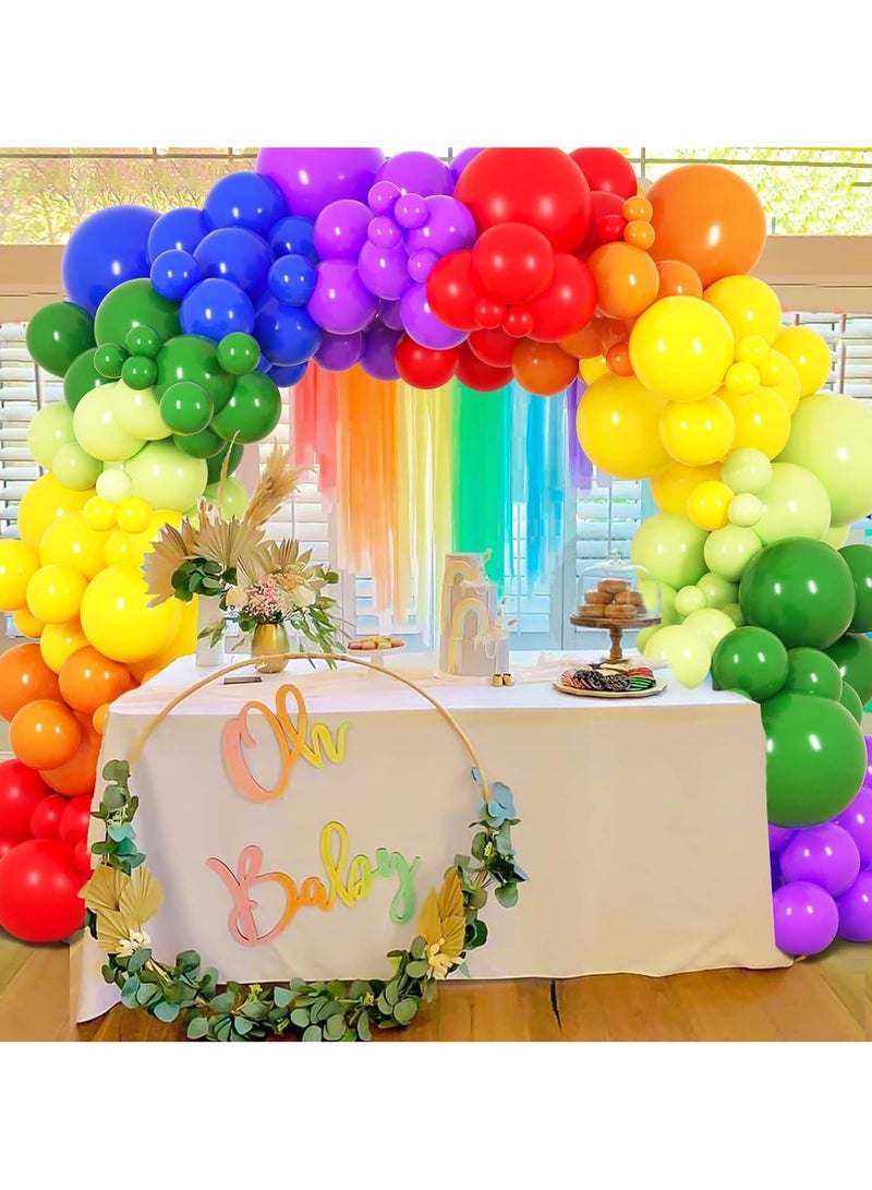 قوس قزح بالون اكليلا من الزهور مجموعة متعددة الألوان بالون اكليلا من الزهور مجموعة القوس ، مع 7 ألوان مختلفة من قوس قزح بالون الطرف ، حفلة عيد ميلاد الديكور ، دش الطفل ، الزفاف ، الذكرى السنوية ، 1 عيد ميلاد الطرف الخلفية - Image 5