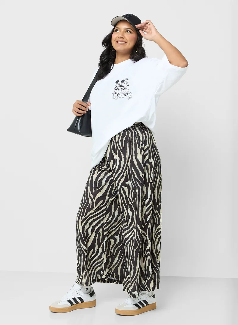 ديزني Mickey Plus Size Oversize Front & Back Print T-Shirt