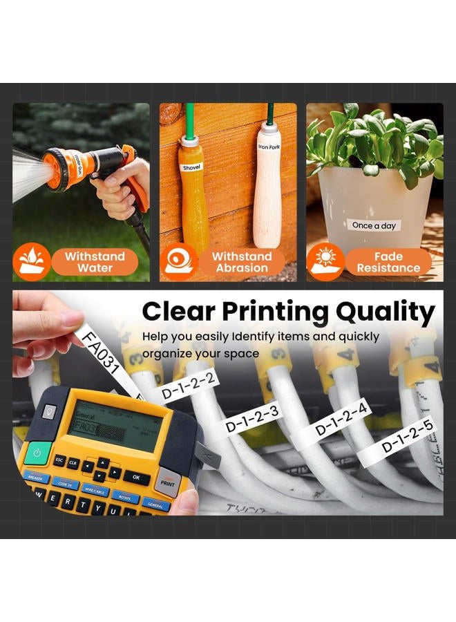 AONOMI 3 Pack Replacement DYMO 18482 Industrial Rhino Permanent Polyester Labels Compatible with DYMO LabelWriter, Industrial Rhino 5200 4200 Label Makers, Black on White, 3/8 inch (9mm) x 18 feet (5. - Image 4
