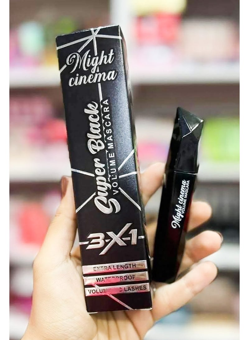 Might Cinema (Might Cinema) 3-in-1 Super Black Waterproof Volumizing Mascara, Model - 4079 - Image 5