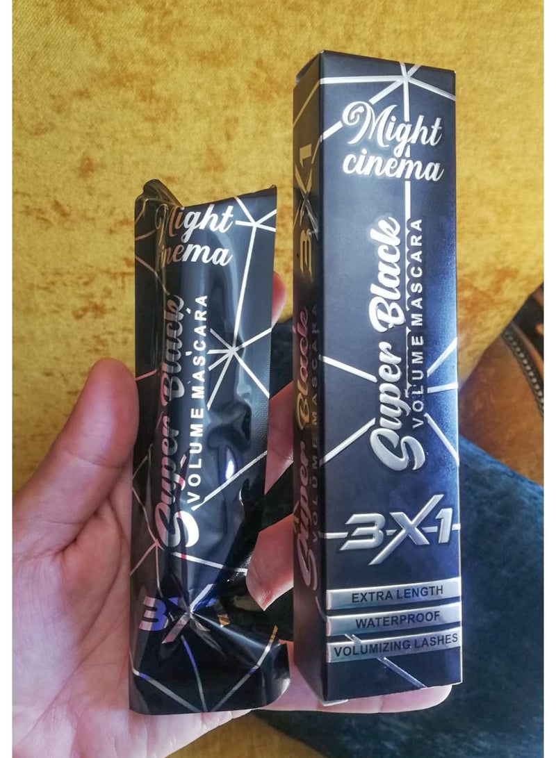 Might Cinema (Might Cinema) 3-in-1 Super Black Waterproof Volumizing Mascara, Model - 4079 - Image 4