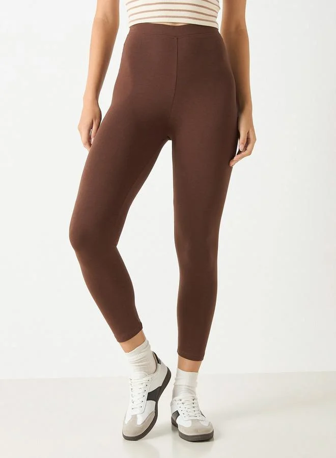 Splash FAV Solid Leggings with Elasticated Waistband