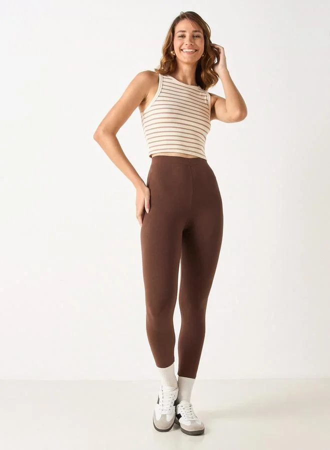 Splash FAV Solid Leggings with Elasticated Waistband
