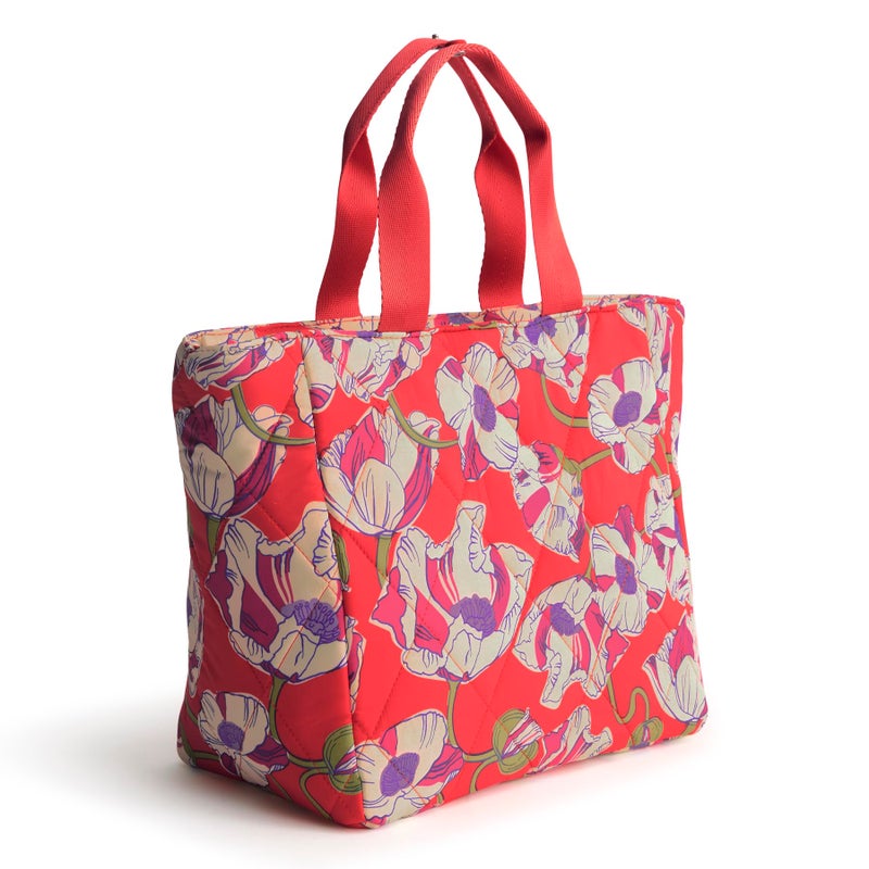 Vera Bradley حقيبة غداء خفيفة الوزن للنساء من فيرا برادلي، زهور دوار الشمس المت swirling، مقاس واحد - Image 1
