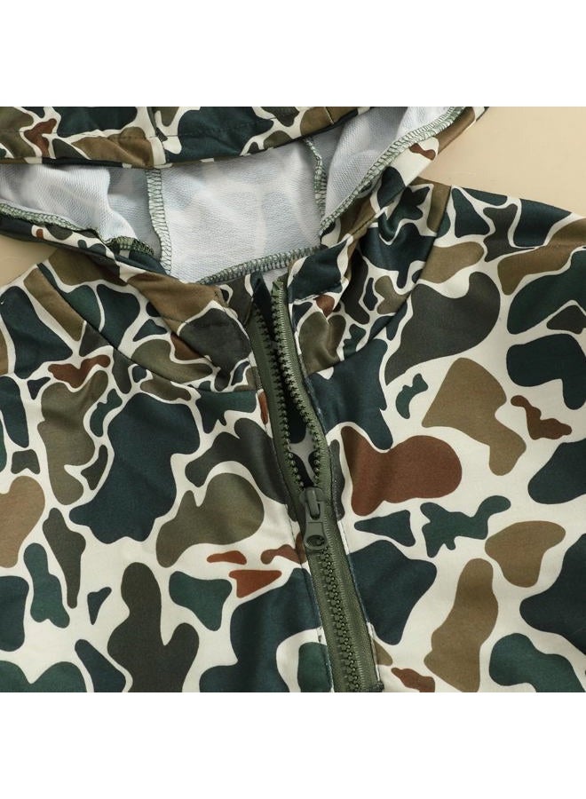 Fernvia Toddler Baby Boy Clothes Camouflage Half Zip-up Long Sleeve Hoodies Sweatshirt Casual Pullover for Kids boys, C Green, 5-6 years - Image 5
