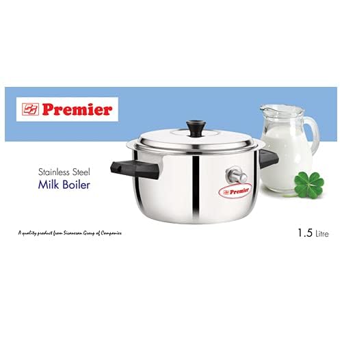 Premier PREMIER Stainless Steel Milk Boiler 1.5 Litre with Whistle Indication and Induction Base, Lightweight, Durable Handle Heat Resistant, Easy to Use Dishwasher Safe Versatile Milk Boiler  - Image 2