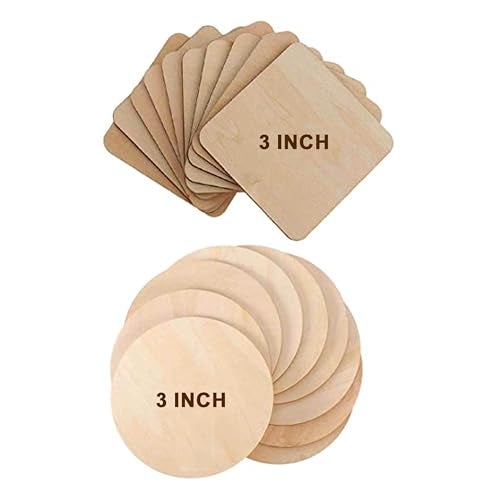 SWAGSTATION MDF Boards for Art and Craft| Craft Material for Resin Art,Mandala Art,Pyrography,Painting Medium Square & Round Costers Blank 3 Inch 6 Pcs - Image 1