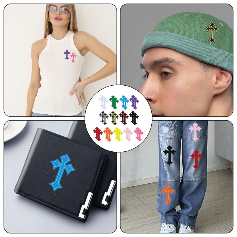 QIYUDA 26 PCS Cross Patches Iron on, DIY Chrome Hearts Patches for Clothing Jeans Hats Backpacks Jackets Shirts - Image 5