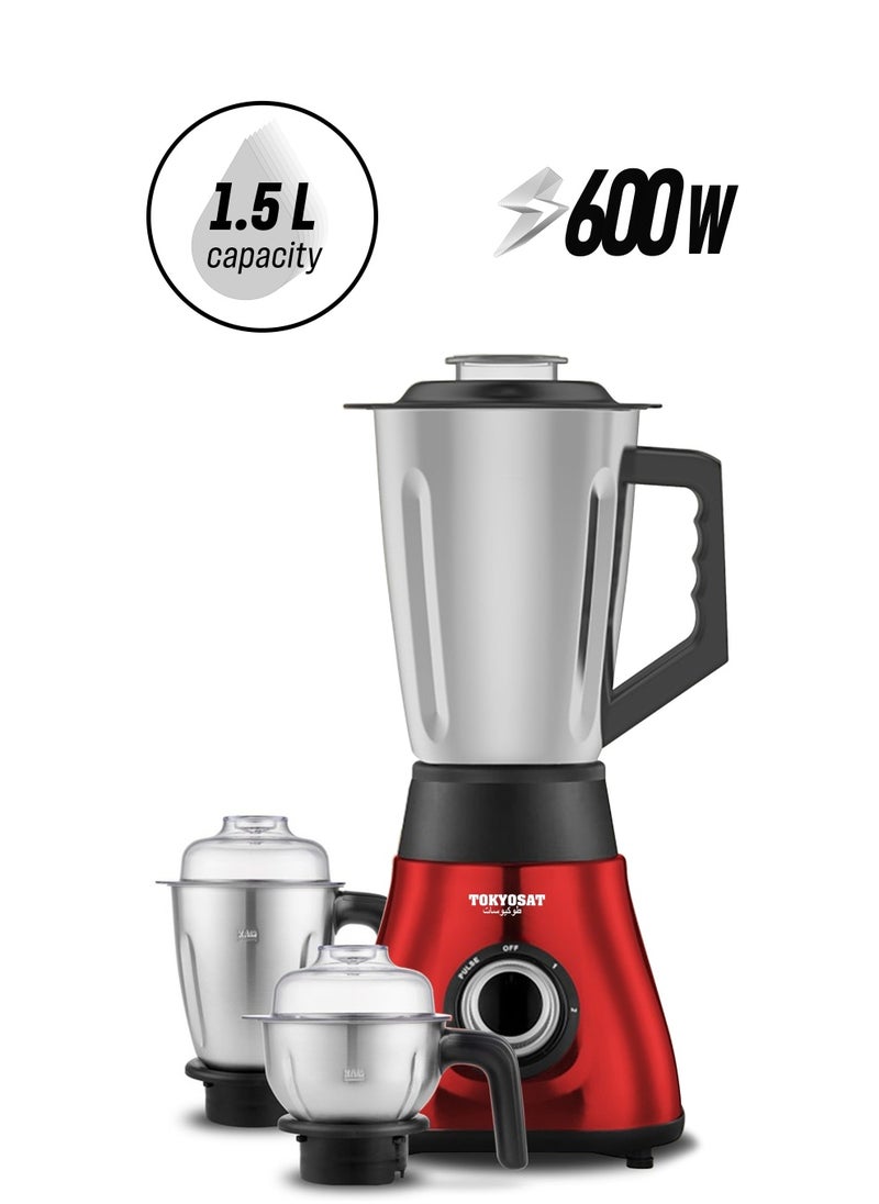 Tokyosat TOKYOSAT BLENDER & JUICER 2 IN 1,600W,1.5 L, 2 speed,stanlesteel  - Image 1