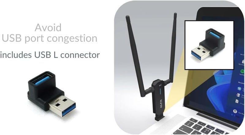 ALFA Network AWUS036AXM WiFi 6E USB 3.0 USB Adapter, AXE3000 Tri-Band 6Ghz/5.8GHz/2.4GHz, Wireless Gigabit Speed (Up to 3Gbps) - Image 2