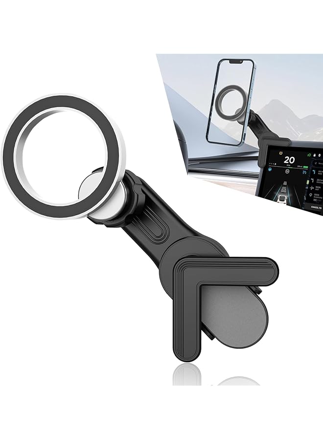 إيروريكس حامل هاتف للسيارة، حامل هاتف للسيارة على لوحة القيادة، حامل مغناطيسي للسيارة، تركيب غير مدمر، حامل قابل للتعديل، حامل هاتف خلوي عالمي بدون استخدام اليدين مع حلقة ثابتة 2.28 بوصة - Image 1
