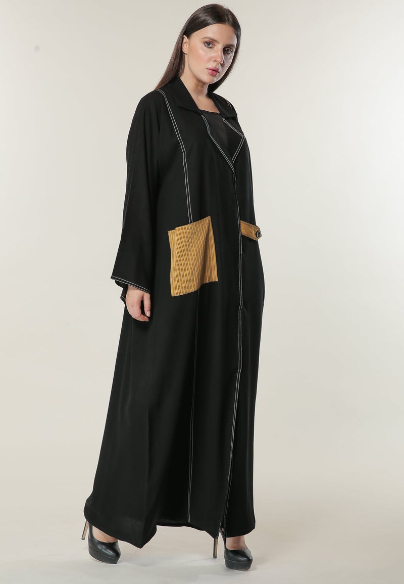 Moistreet Pocket Detailed Abaya - Image 4