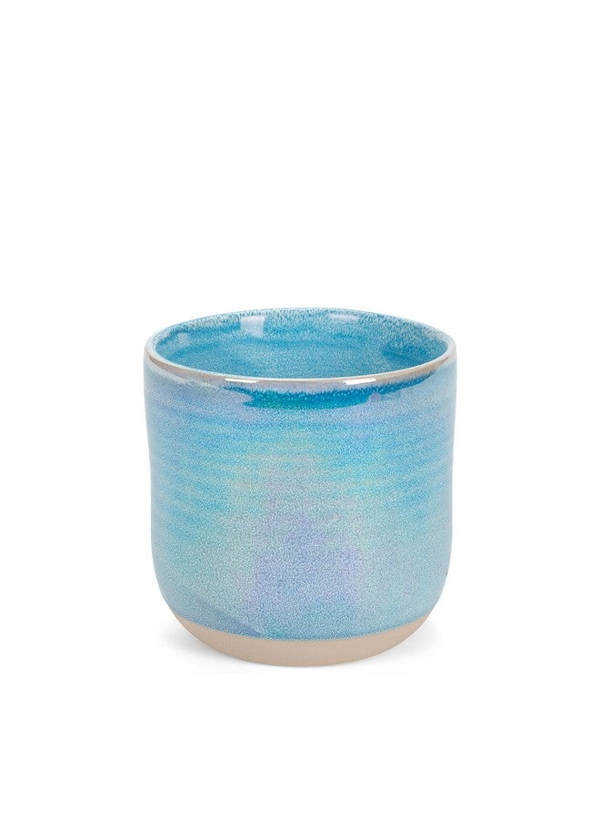 إيلانز ديزاينز كوب قهوة من الخزف الحجري عالي الجودة من Elanze Designs، كبير الحجم، 17 أونصة سائلة، مصنوع من السيراميك عالي الجودة، مناسب للمطبخ اليومي، بمقابض منحنية مريحة، مجموعة من 4 قطع، أزرق - Image 5