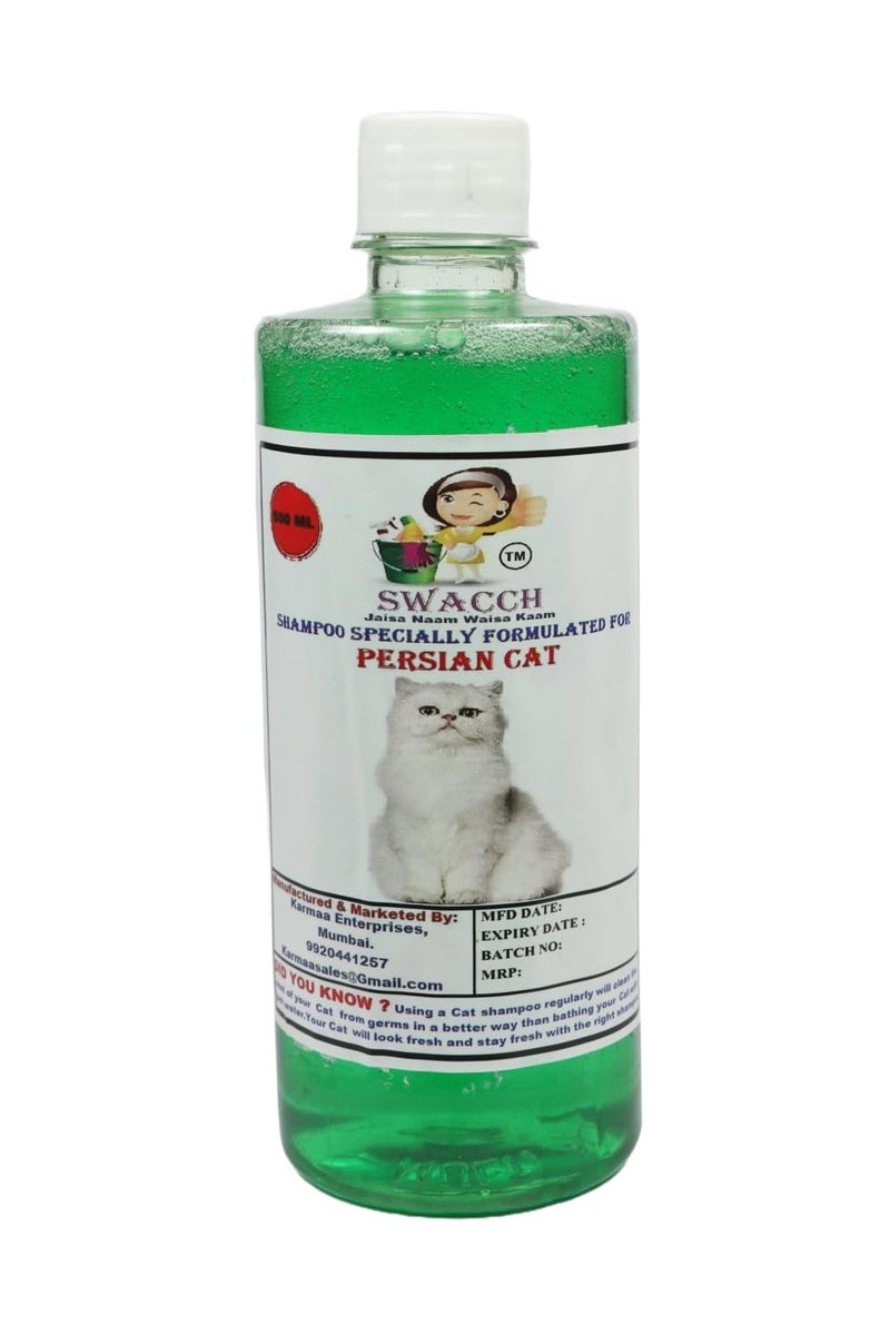 Swacch Persian Cat Shampoo -500ml (Neem Alovera) + Bath Brush with Adjustable Straps Combo Pack - Image 2