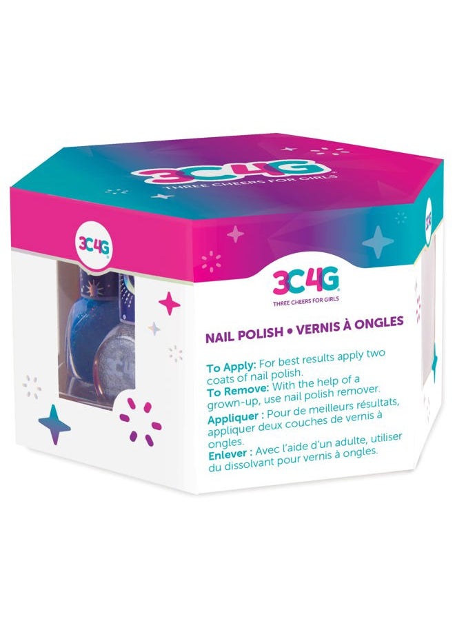 Make It Real 3C4G: Celestial Nail Polish Hexagon - 5 Bottles of Glittering Polish, Teens Tweens & Girls, Water Based, Non-Toxic Long-Lasting Polish, Dreamy Tones, Blues Purple Pink & Silver, Ages 8+  - Image 4