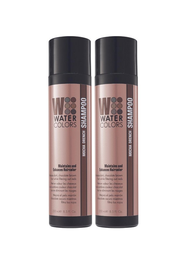 Watercolors Semi Permanet Color Depositing Shampoo. Sulfate & Paraben Free to Maintain & Enhance Hair Color 8.5 oz - MOCHA DRENCH (2 Count) - Image 1