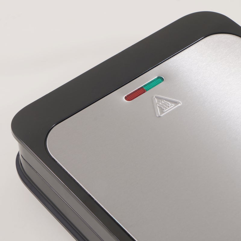 ألبرتو صانعة ساندويتش شريحتين بولي بروبيلين صفيحة صب فضي 1200واط - Image 4