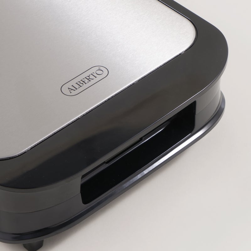 ألبرتو صانعة ساندويتش شريحتين بولي بروبيلين صفيحة صب فضي 1200واط - Image 5