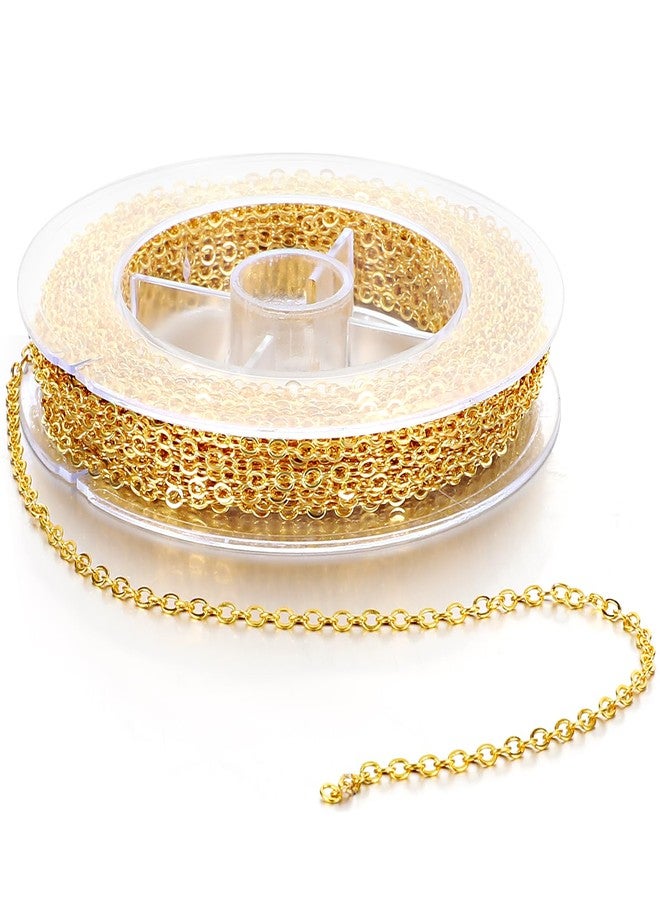 oruola سلسلة أورولا الذهبية بطول 32.8 قدم، مصنوعة من الذهب، بسمك 2 مم، مع مشابك جراد البحر وحلقات تثبيت، سلاسل يدوية الصنع، لوازم صناعة المجوهرات. - Image 1