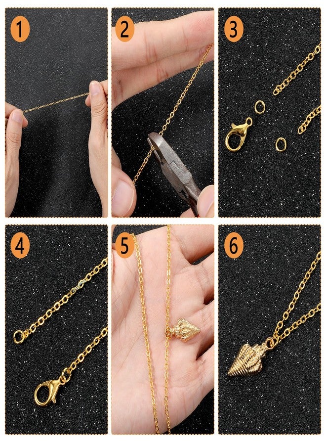 oruola سلسلة أورولا الذهبية بطول 32.8 قدم، مصنوعة من الذهب، بسمك 2 مم، مع مشابك جراد البحر وحلقات تثبيت، سلاسل يدوية الصنع، لوازم صناعة المجوهرات. - Image 5